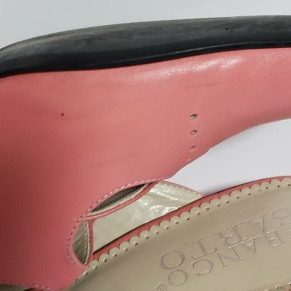 Franco Sarto Womens Mules Spool Heels Shoes Pink Cutout Round Toe Slip Ons 8.5 M - Picture 12 of 12